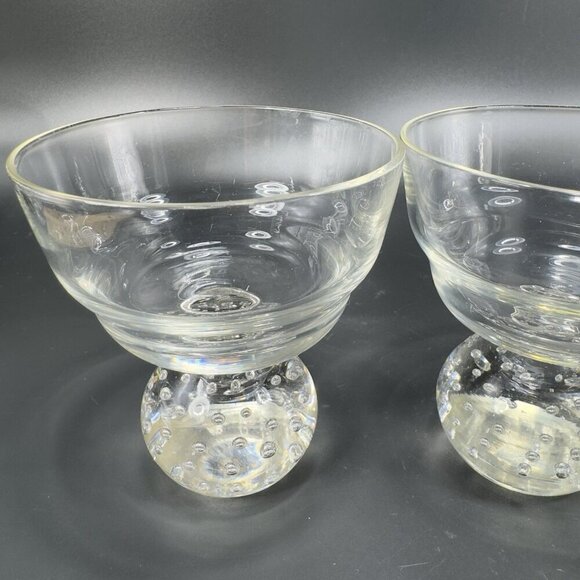 Carl Erickson Set2 Clear Controlled Bubble Glasses Stemware BarWare Goblets Cups - Picture 10 of 11